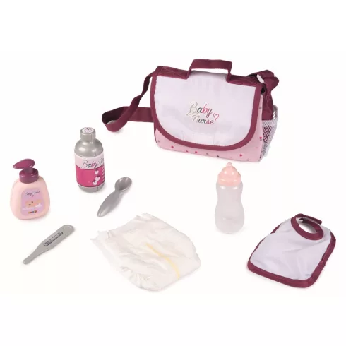 Smoby 220363 Baby Nurse Pelenkázótáska pelenkával játékbabáknak