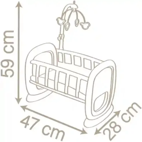 Smoby Baby Nurse bölcső kiságyforgóval játékbabáknak