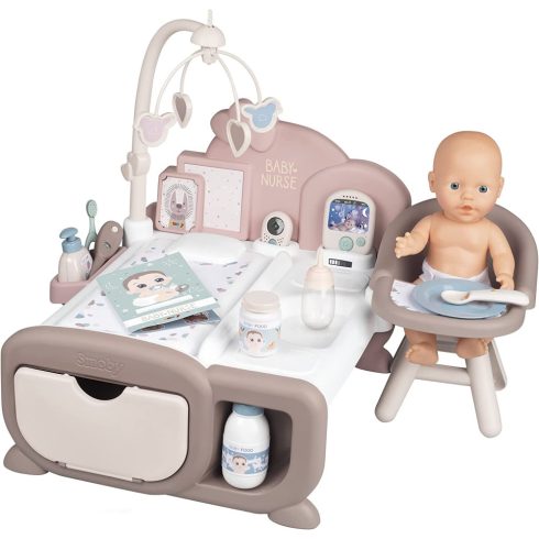 Smoby Baby Nurse babacenter pisilős játékbabával és elektronikus bébiőrrel