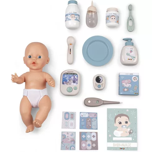 Smoby Baby Nurse babacenter pisilős játékbabával és elektronikus bébiőrrel