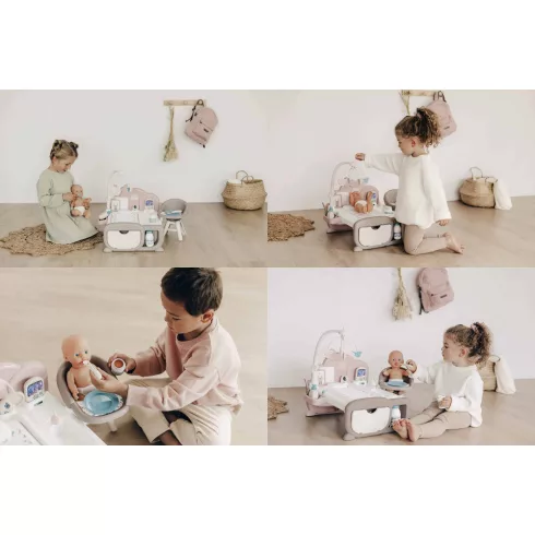 Smoby Baby Nurse babacenter pisilős játékbabával és elektronikus bébiőrrel
