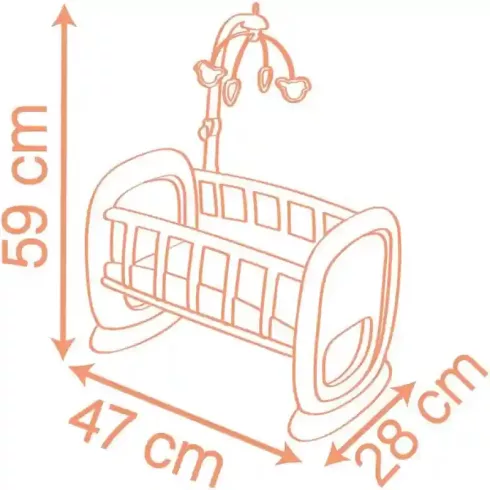 Smoby Baby Nurse bölcső kiságyforgóval játékbabáknak