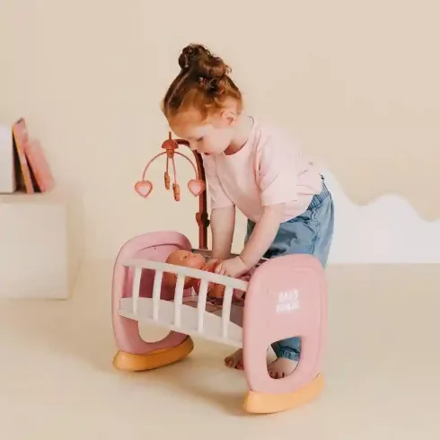 Smoby Baby Nurse bölcső kiságyforgóval játékbabáknak