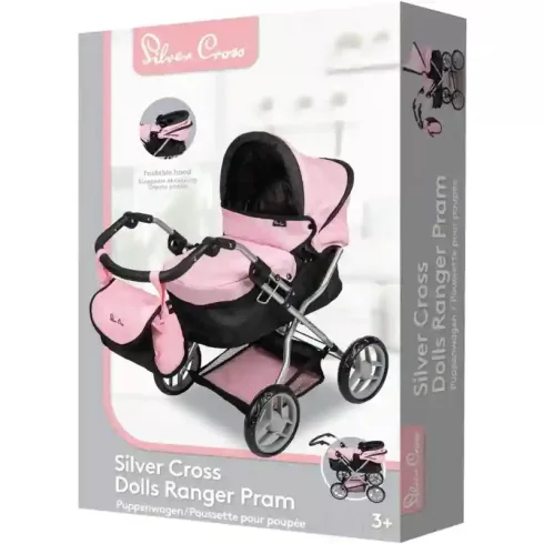 Silver Cross fémvázas összecsukható babakocsi játékbabáknak