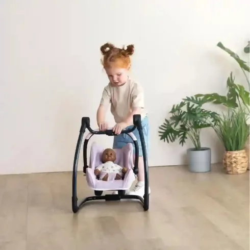 Smoby Maxi-Cosi 3 az 1-ben rózsaszín fémvázas etetőszék játékbabáknak