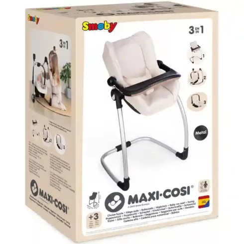 Smoby Maxi-Cosi 3 az 1-ben bézs fémvázas etetőszék játékbabáknak