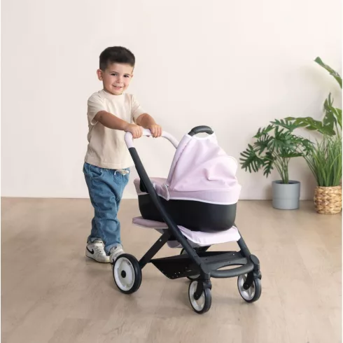 Smoby Maxi-Cosi 3 az 1-ben rózsaszín fémvázas babakocsi játékbabáknak