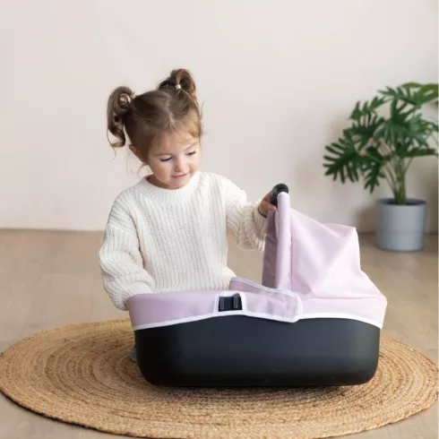 Smoby Maxi-Cosi 3 az 1-ben rózsaszín fémvázas babakocsi játékbabáknak