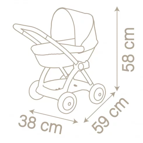 Smoby Baby Nurse fémvázas babakocsi játékbabáknak