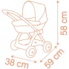 Smoby Baby Nurse fémvázas babakocsi játékbabáknak