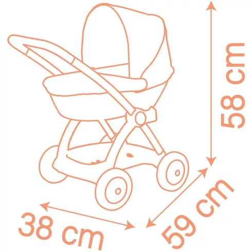 Smoby Baby Nurse fémvázas babakocsi játékbabáknak