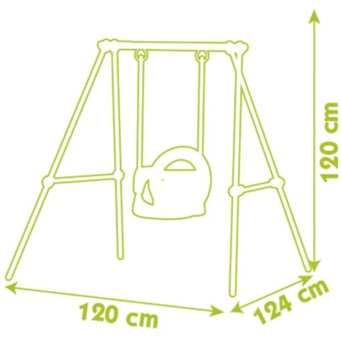 Smoby 310046 2 az 1-ben biztonsági kerti hinta fém állvánnyal