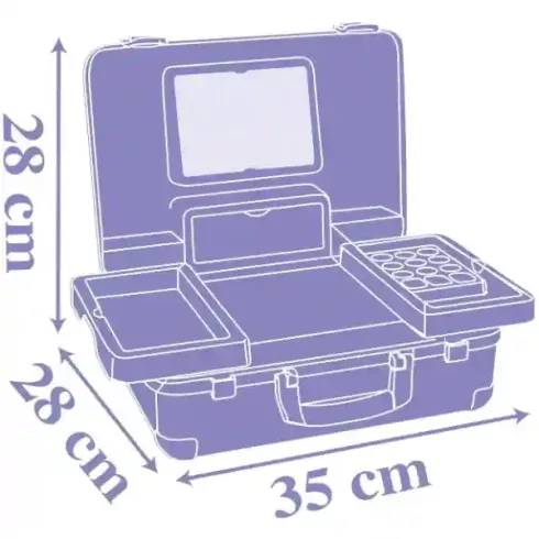 Smoby Jégvarázs hordozható smink készlet bőröndben gyerekeknek, Frozen, kozmetikai szett, Beauty Vanity