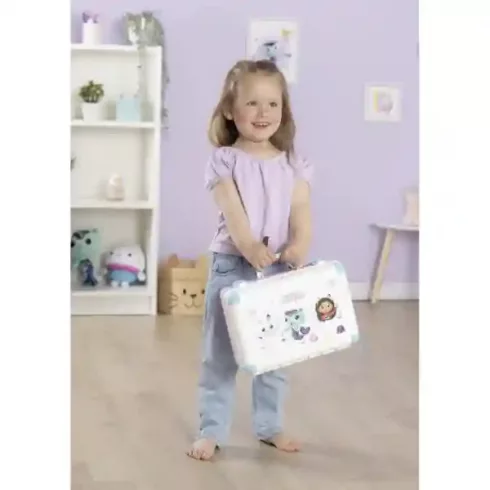 Smoby Gabi babaháza hordozható smink készlet bőröndben gyerekeknek, Gabby's Dollhouse, kozmetikai szett, Beauty Vanity