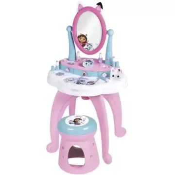   Smoby Gabi babaháza pipereasztal székkel, Gabby's Dollhouse, kozmetikai szett, asztal és szék