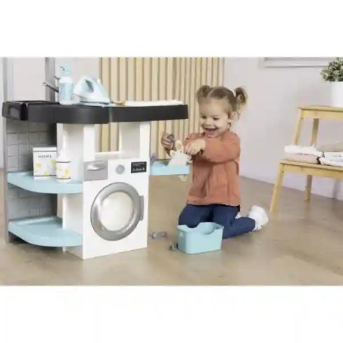 Smoby Rowenta interaktív játék mosókonyha, mosógép, álló porszívó, vasaló