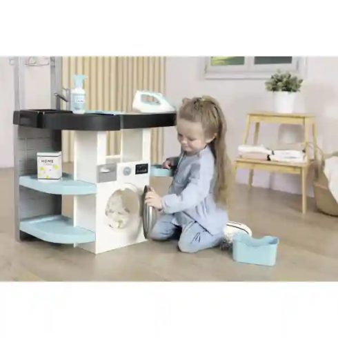 Smoby Rowenta interaktív játék mosókonyha, mosógép, álló porszívó, vasaló