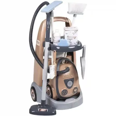 Smoby játék gurulós takarítókocsi interaktív porszívóval