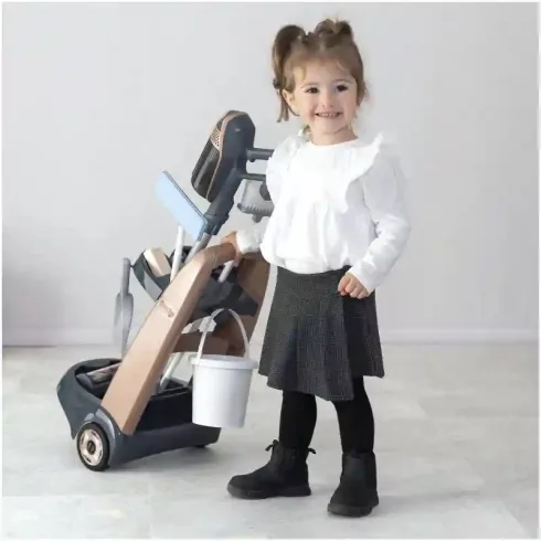 Smoby Rowenta játék gurulós takarítókocsi elektronikus rúdporszívóval