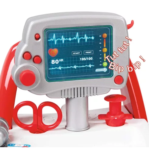 Smoby 340202 Játék gurulós orvosi kocsi szívmonitorral