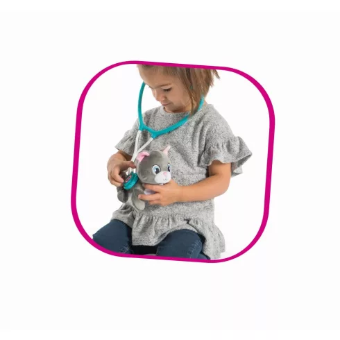 Smoby 340300 Állatorvosi játék készlet interaktív plüss cicával