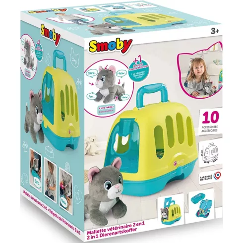 Smoby Állatorvosi játék készlet interaktív plüss cicával