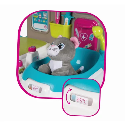 Smoby 340401 Állatorvosi rendelő plüss cicával és hörcsöggel