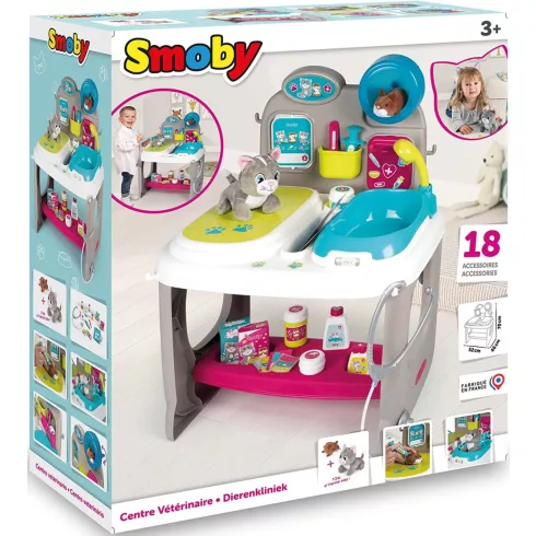 Smoby Állatorvosi rendelő plüss cicával és hörcsöggel