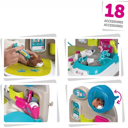 Smoby Állatorvosi rendelő plüss cicával és hörcsöggel