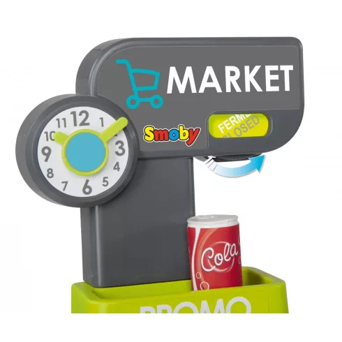 Smoby 350212 City Market pénztárgéppel, bevásárlókocsival és 34db kiegészítővel