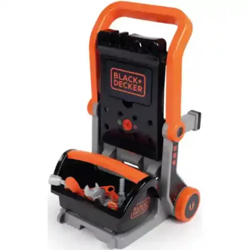 Smoby Black & Decker 3 az 1-ben játék szerelőkocsi szerszámosládával és szerszámokkal
