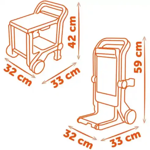 Smoby Black & Decker 3 az 1-ben játék szerelőkocsi szerszámosládával és szerszámokkal