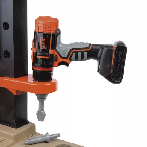 Smoby 360702 Black & Decker Bricolo Ultimate játék szerelőasztal fúrógéppel, körfűrésszel és 90db kiegészítővel