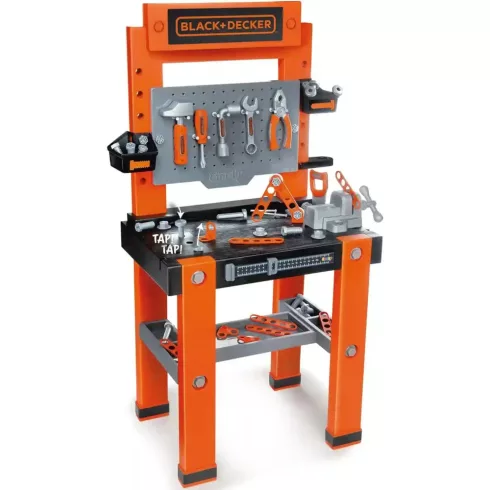 Smoby Black & Decker Bricolo One játék szerelőasztal 79db kiegészítővel
