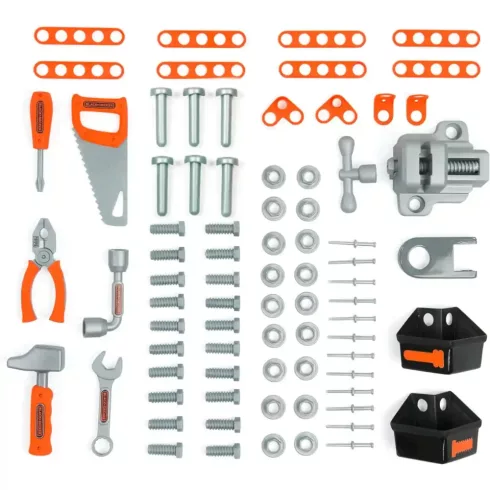 Smoby Black & Decker Bricolo One játék szerelőasztal 79db kiegészítővel