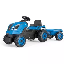 Smoby Farmer XL pedálos traktor utánfutóval - kék