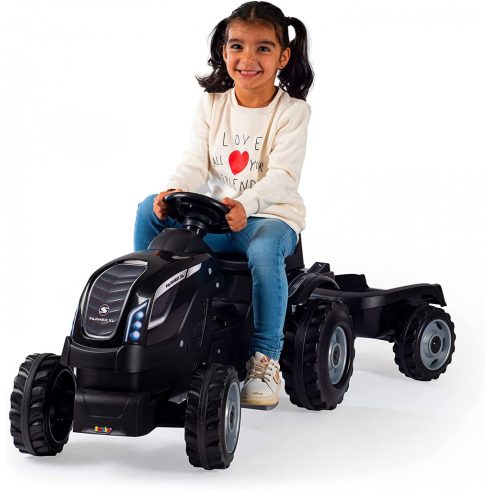 Smoby Farmer XL pedálos traktor utánfutóval - fekete