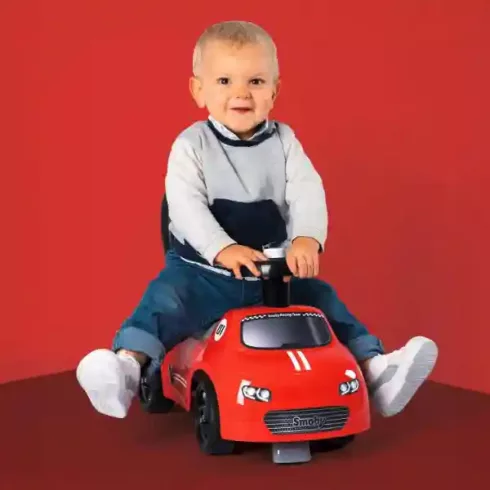 Smoby 2 az 1-ben bébitaxi és járássegítő dudával, piros