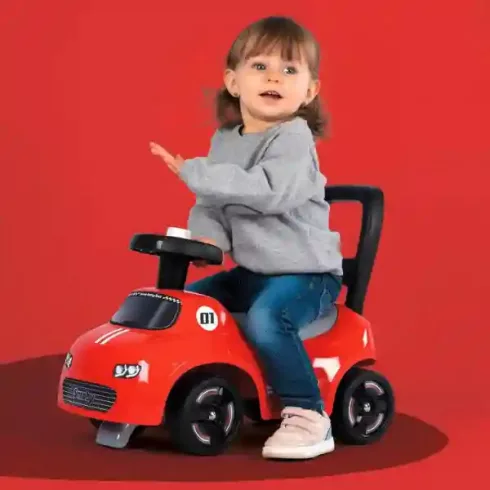 Smoby 2 az 1-ben bébitaxi és járássegítő dudával, piros