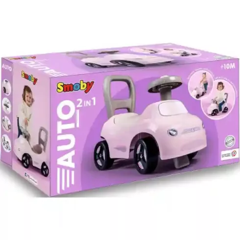 Smoby 2 az 1-ben bébitaxi és járássegítő dudával, rózsaszín