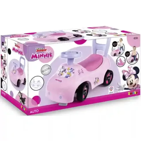Smoby 2 az 1-ben Minnie egér bébitaxi és járássegítő, rózsaszín, Disney Junior