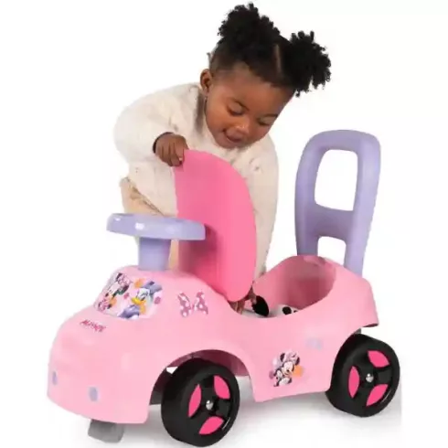 Smoby 2 az 1-ben Minnie egér bébitaxi és járássegítő, rózsaszín, Disney Junior