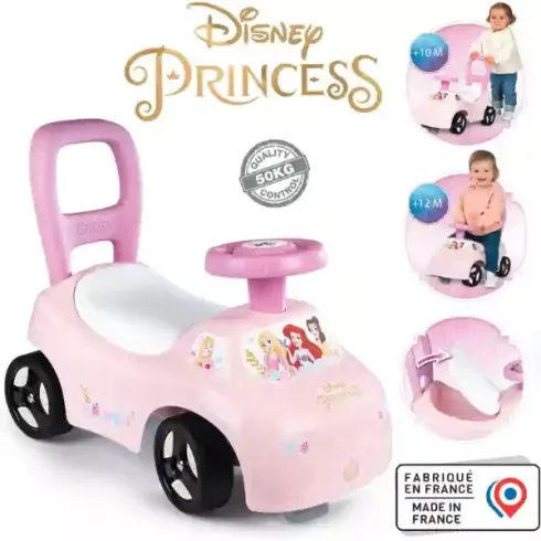 Smoby 2 az 1-ben Disney hercegnők bébitaxi és járássegítő, rózsaszín, Disney Princess