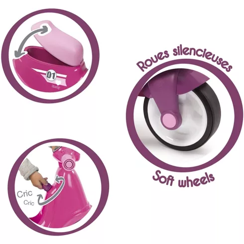Smoby 721002 Lábbal hajtós játék motor - rózsaszín