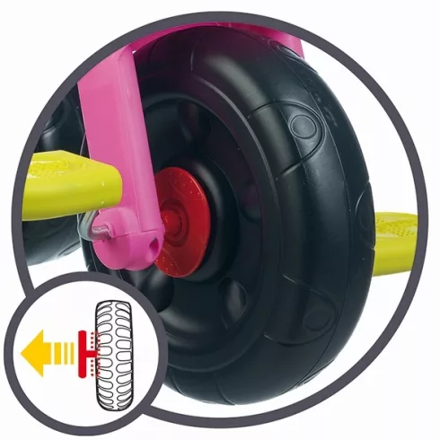 Smoby 740322 Be Fun pedálos fém tricikli - rózsaszín