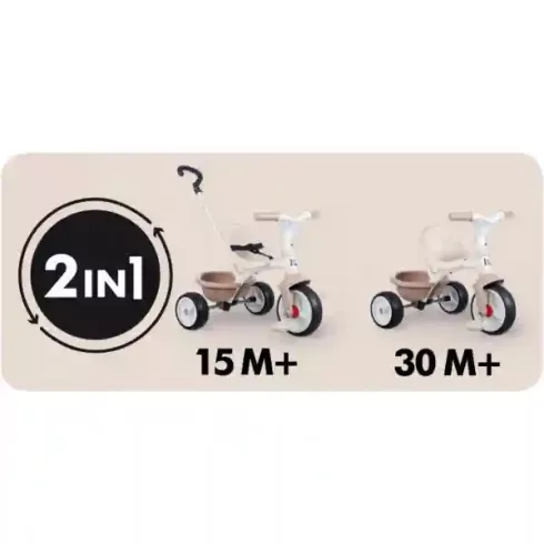 Smoby Be Move pedálos fém tricikli - rózsaszín