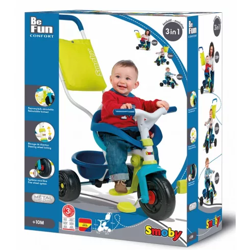 Smoby 740405 Be Fun Comfort pedálos tricikli - kék
