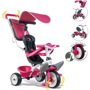   Smoby 741101 Baby Balade pedálos fém tricikli napellenzővel