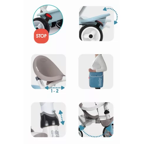 Smoby 741400 Baby Balade Plus pedálos fém tricikli napellenzővel