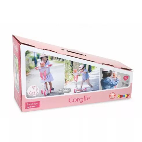 Smoby 750179 Corolle háromkerekű gyerek roller kosárral